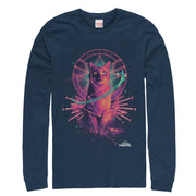 Men's Marvel Captain Marvel Galactic Goose Cat  Adult Long Sleeve Shirt