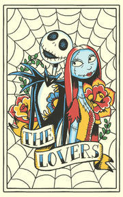 Men's The Nightmare Before Christmas Jack and Sally The Lovers Tattoo  Adult T-Shirt