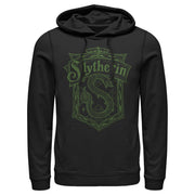 Men's Harry Potter Slytherin Line Art Crest  Adult Pull Over Hoodie