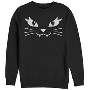 Women's CHIN UP Halloween Kitty Cat Face  Adult Sweatshirt