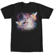 Men's Lost Gods Unicorn and Flying Cats in Space  Adult T-Shirt