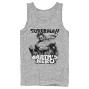 Men's Superman Grunge Earth's Hero  Adult Tank Top