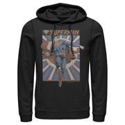 Men's Superman Classic Hero Pose  Adult Pull Over Hoodie