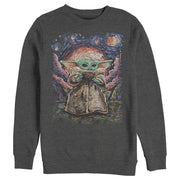 Men's Star Wars: The Mandalorian The Child Starry Night  Adult Sweatshirt