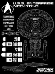 Men's Star Trek: The Next Generation Enterprise Galaxy Class NCC-1701-D Schematics  Adult Pull Over Hoodie