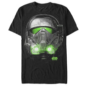 Men's Star Wars Rogue One Death Trooper Helmet Glow Print  Adult T-Shirt