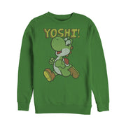 Men's Nintendo Running Yoshi  Adult Sweatshirt