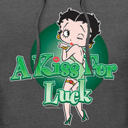 Men's Betty Boop St. Patrick's Day Betty A Kiss for Luck  Adult Pull Over Hoodie