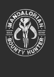 Men's Star Wars: The Mandalorian Seek & Destroy Stamp  Adult T-Shirt