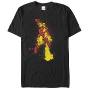 Men's Marvel Iron Man Paint Splatter Print  Adult T-Shirt