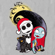 Men's The Nightmare Before Christmas Jack and Sally Christmas Portrait  Adult T-Shirt