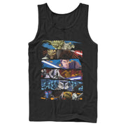 Men's Star Wars: The Clone Wars Character Paint Swipe Panels  Adult Tank Top