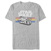 Men's Star Wars Millennium Falcon 77' Vintage Stripes  Adult T-Shirt