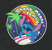 Men's Lilo & Stitch Ohana Means Family Rainbow Surfer Stitch  Adult T-Shirt