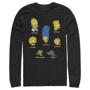 Men's The Simpsons Family Faces  Adult Long Sleeve Shirt