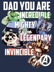 Men's Marvel Dad You are Incredible Mighty Legendary Invincible  Adult T-Shirt