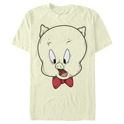 Men's Looney Tunes Porky Big Face Drawing  Adult T-Shirt