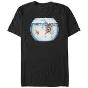 Men's Lost Gods Snorkel Cat andfish Bowl Adventure  Adult T-Shirt