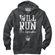 Women's CHIN UP Will Run for Cupcakes  Adult Pull Over Hoodie