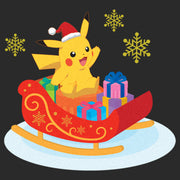 Men's Pokemon Christmas Pikachu Sleigh  Adult T-Shirt