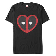 Men's Marvel Valentine's Day Deadpool Heart Mask  Adult T-Shirt