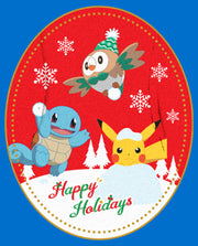 Men's Pokemon Christmas Happy Holidays Patch  Adult Pull Over Hoodie