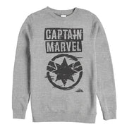 Men's Marvel Captain Marvel Grayscale Star Symbol  Adult Sweatshirt