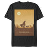 Men's Star Wars: The Mandalorian The Child and Bounty Hunter Silhouette Desert  Adult T-Shirt