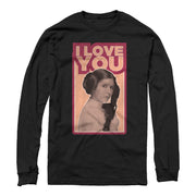 Men's Star Wars Princess Leia Quote I Love You  Adult Long Sleeve Shirt