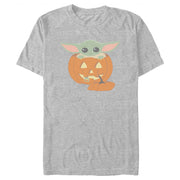 Men's Star Wars: The Mandalorian Halloween Grogu Jack-O'-Lantern  Adult T-Shirt