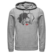 Men's Cruella Red Lips Logo  Adult Pull Over Hoodie