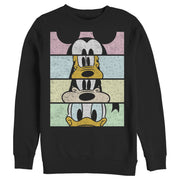 Men's Mickey & Friends Distressed Group Cropped Portraits  Adult Sweatshirt