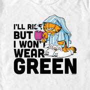 Men's Garfield St. Patrick's Day I'll Rise But I Won't Wear Green  Adult T-Shirt