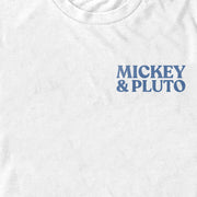 Men's Mickey & Friends Retro Stripes Mickey & Pluto Text  Adult T-Shirt