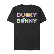 Men's Toy Story Ducky & Bunny Rainbow Text  Adult T-Shirt