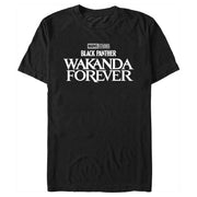 Men's Marvel: Black Panther: Wakanda Forever Black and White Movie Logo  Adult T-Shirt