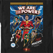 Men's Shazam! Fury of the Gods We Are the Power Comic Book Cover  Adult T-Shirt