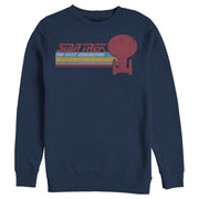 Men's Star Trek: The Next Generation USS Enterprise Vertical Retro Rainbow Logo  Adult Sweatshirt