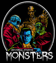 Men's Universal Monsters In Circle Frame  Adult T-Shirt