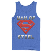 Men's Superman Man of Steel Beveled Logo  Adult Tank Top