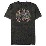 Men's Batman Shield Logo Comic Panel  Adult T-Shirt