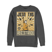 Men's Star Wars The Last Jedi Rey Propaganda Frame  Adult Sweatshirt