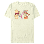 Men's POOH AND FRIENDS FLOWERS Short Sleeve T-Shirt