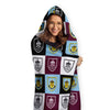 Burnley FC Chequered Adult Hooded Fleece Blanket