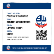 Bolton Wanderers Ticket Fleece Blanket