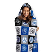 Queens Park Rangers FC Chequered Adult Hooded Fleece Blanket