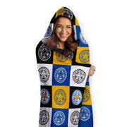 Leicester City FC Chequered Adult Hooded Fleece Blanket