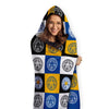 Leicester City FC Chequered Adult Hooded Fleece Blanket