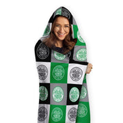 Celtic FC Chequered Adult Hooded Fleece Blanket