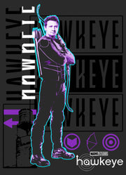 Men's Marvel Hawkeye Bright Neon Portrait  Adult T-Shirt